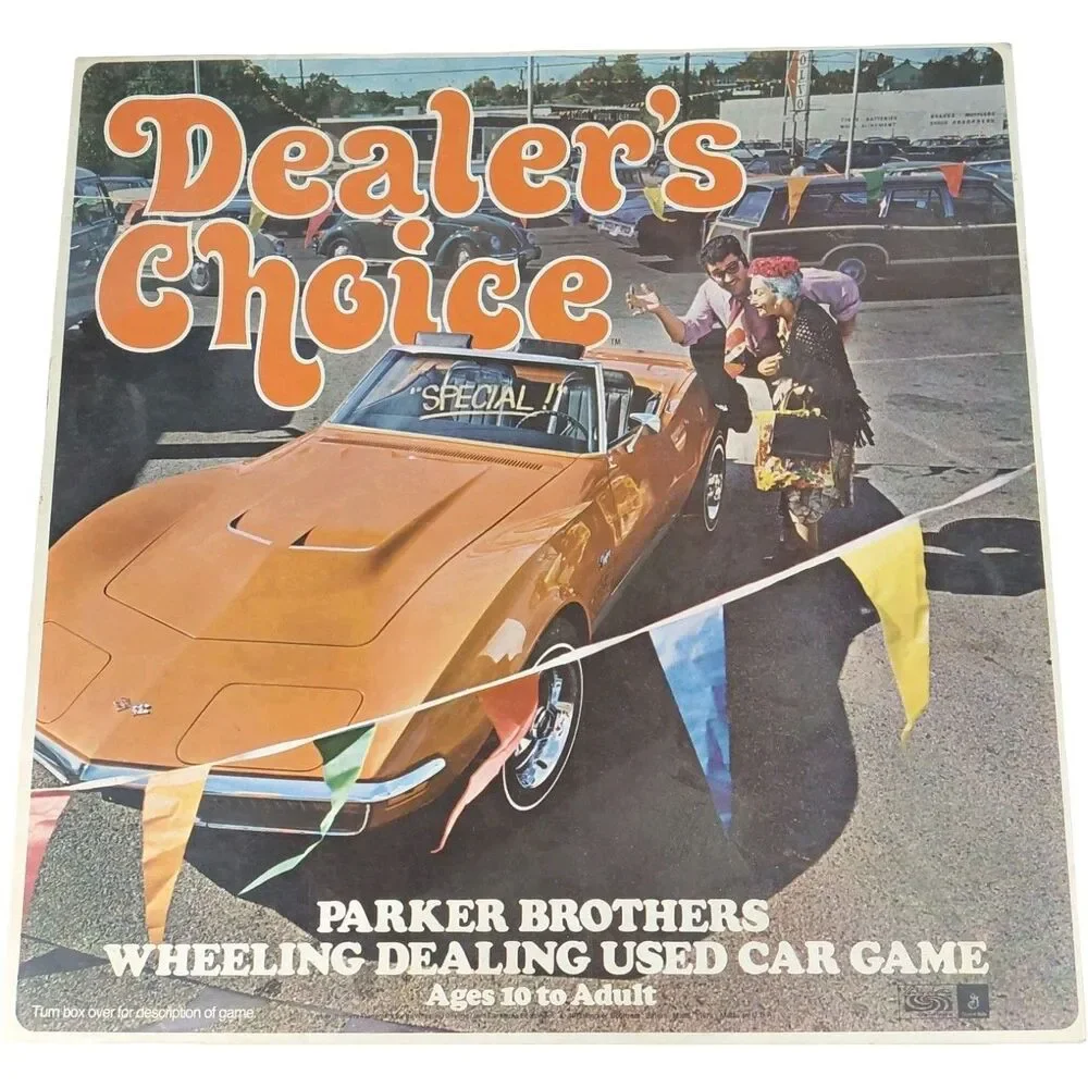 1972 Parker Bros. Dealer's Choice Board Game Wheeling Dealing Used Cars COMPLETE